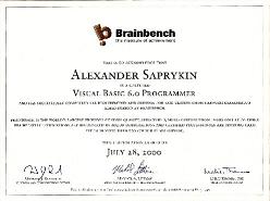  2000 Certified Visual Basic 6.0 Programmer by BrainBench